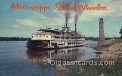 Mississippi Stern Wheeler Ferry Boats, Ferries, Steamboat, Ship Clinton, Iowa...