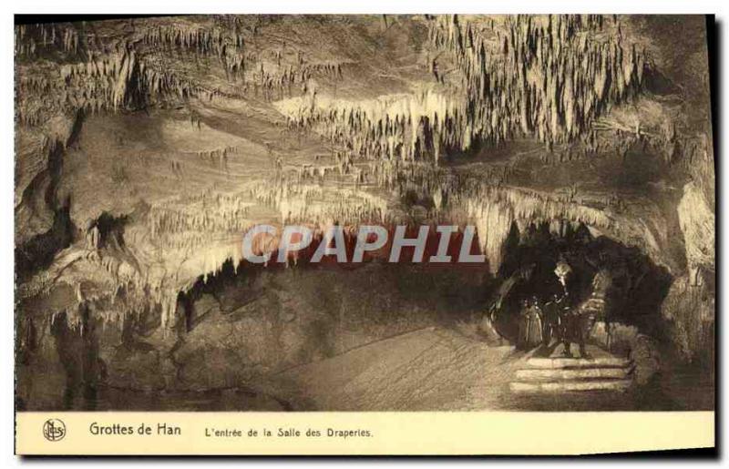 Old Postcard Han Caves L & # 39entree the Hall of Draperies