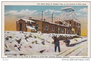 Show Scene In Summer Time On The Summit Of Pikes Peak, Colorado Springs, Colo...