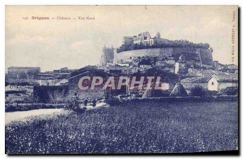 Postcard Old North Grignan castle view