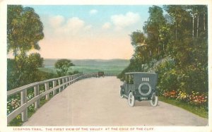 Massachusetts Lebanon Trail First View of the Valley Model T Litho Postcard