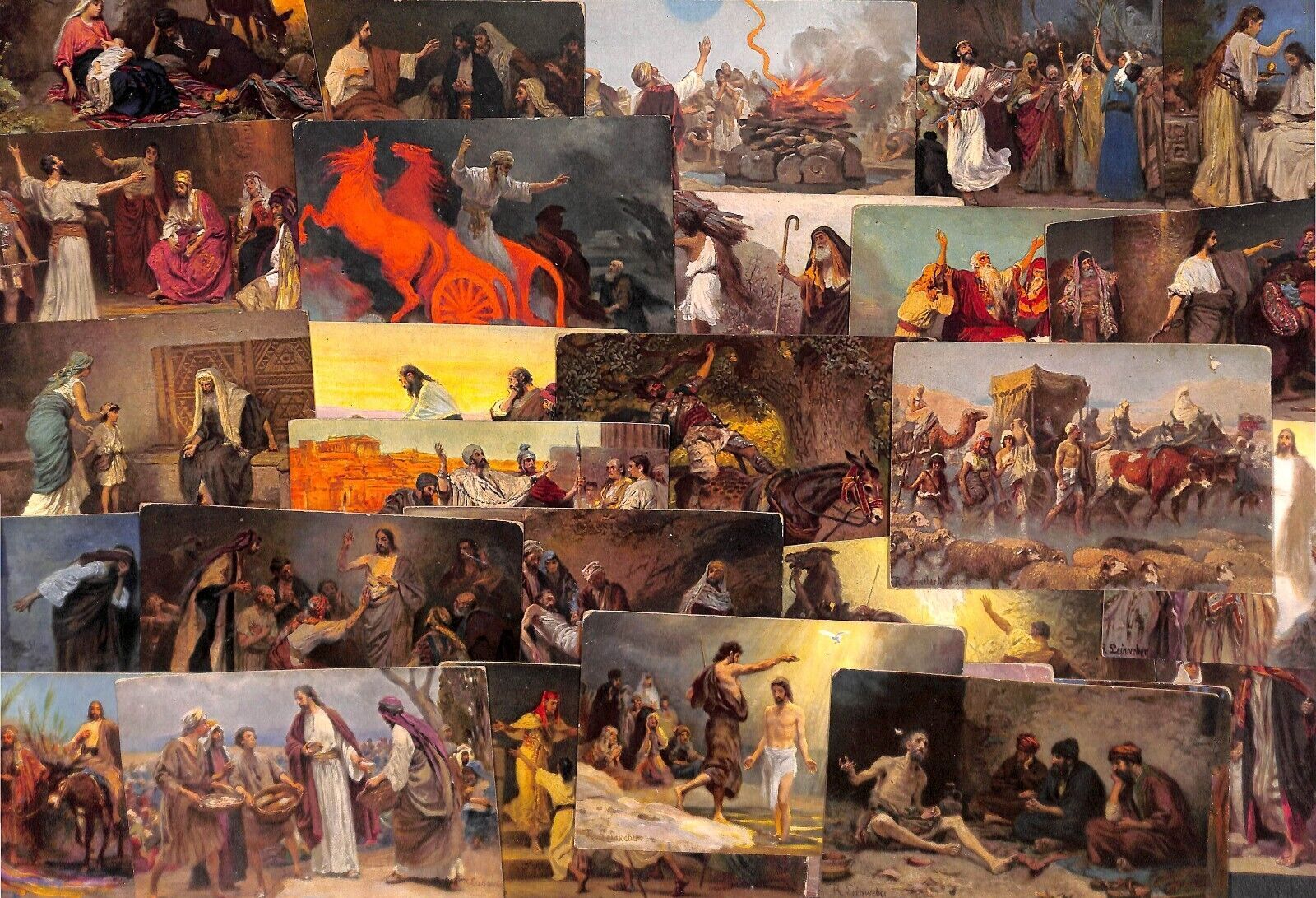 The Holy Scripture artist R. Leinweber Biblical scenes lot of 30 old ...