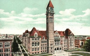 Vintage Postcard City Hall Building Tower Historic Landmark Toronto Canada