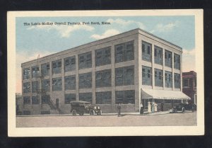 FORT SCOTT KANSAS THE LAKIN MCKAY OVERALL FACTORY OLD CARS VINTAGE POSTCARD