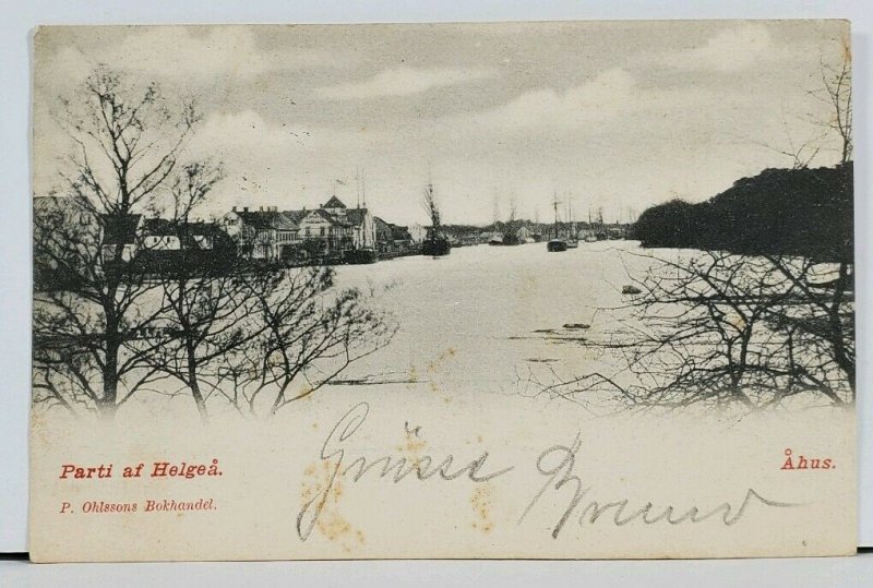 Sweden The River Helge Parti af Helgea Ahus c1902 Postcard I1