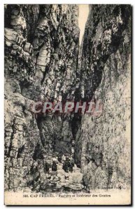 Old Postcard Rocks and Cap Frehel Interieur des Grottes