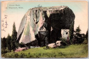1907 House Rock East Weymouth Massachusetts MA Grounds Posted Postcard