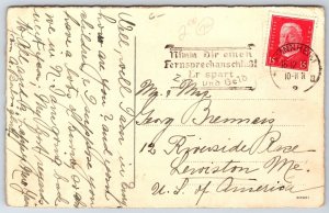 Christmas Fantasy~Gnome w/Cane On Mountainside Enjoys View~Tree & Knapsack~1915