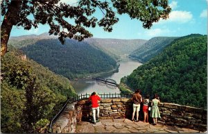 New River Canyon Scenic Hawks Nest State Park West Virginia Chrome Postcard 