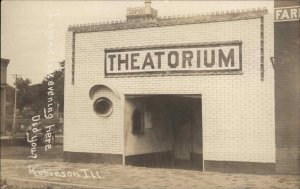 Robinson IL Theatre Building Theatorium c1910 Real Photo Postcard
