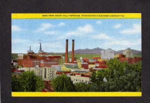 WA Business District Mills Spokane Washington State Postcard Linen PC