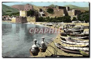 Old Postcard Collioure Pyr Or The Borques at the foot of Chateau Templar Charter