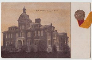 c1910 COLUMBUS Kansas Kans Ks Postcard HIGH SCHOOL K14