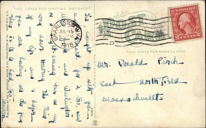 Charleston West Virginia WV C&O RR Train Station Depot c1910 Postcard