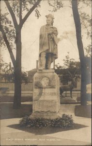 Native Americana - Rock Island Illinois IL Black Hawk Monument c1910 RPPC