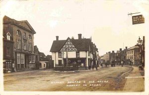 Market Square Old Cross Henley in Arden UK 1910s Real Photopostcard