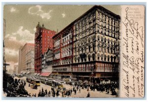 1911 State Street Looking North From Chicago IL Posted Vintage Buses Postcard