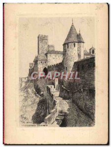 Postcard Old Chateau Cite of Carcassonne Tower of Justice