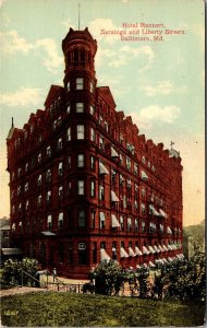 Postcard Hotel Rennert, Saratoga and Liberty Streets in Baltimore, Maryland