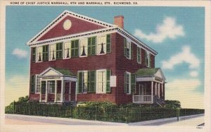 Home Of Chief Justice Marshall 9th And Marshall Streets Richmond Virginia 1939