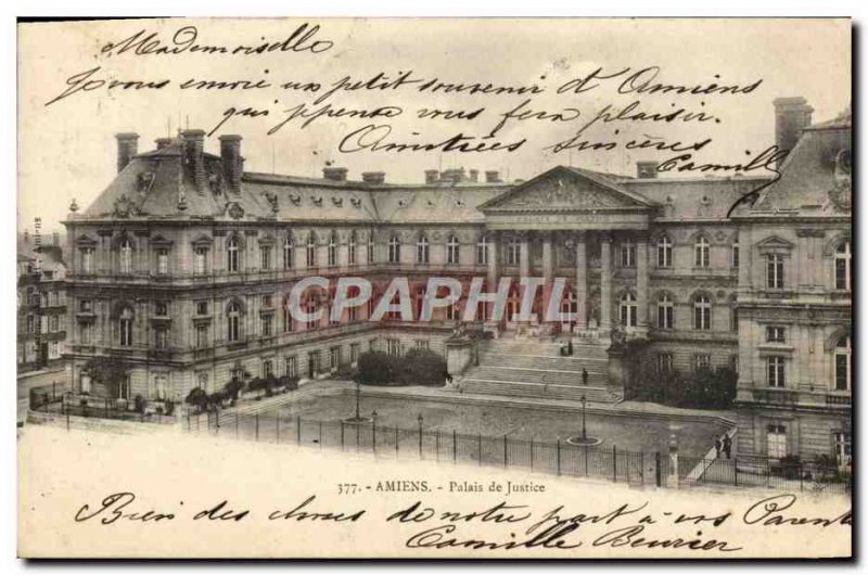 Old Postcard Amiens Courthouse