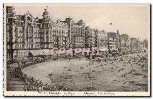 Old Postcard Belgium Ostend The dam