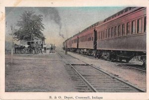 Cromwell Indiana B and O Depot Train Station Vintage Postcard AA4269