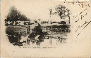 CPA AUTUN Laveuses au Bord du Ternin (1190921)