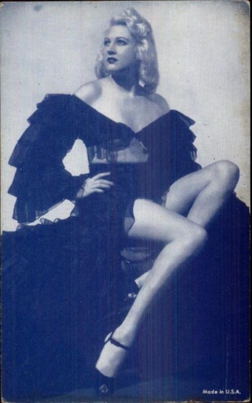 Sexy Burlesque Showgirl Semi-Nude 1920s-30s Arcade Exhibit Card Blue Tint #7