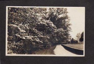 NJ Long Driveway House Real Photo RPPC Postcard Postmarked Red Bank New Jersey