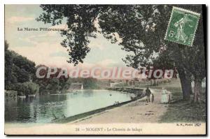 Old Postcard Nogent The Towpath