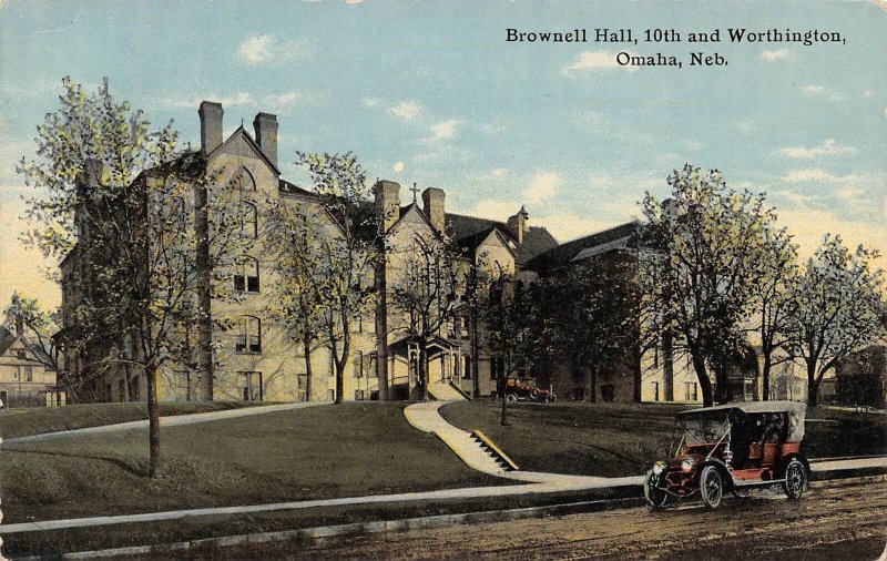 Brownell Hall Omaha Nebraska 1910c postcard