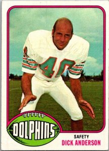 1976 Topps Football Card Dick Anderson Miami Dolphins sk4495