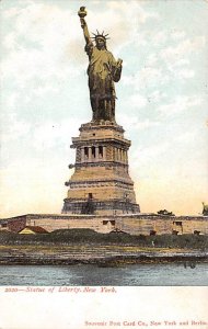 Statue of Liberty New York City, USA 1906 Missing Stamp glitter on card