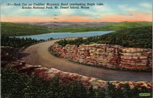 Rock Cut Cadillac Mountain Road Eagle Lake Acadia National Park Maine Postcard