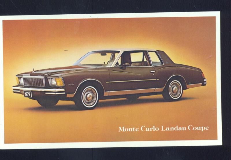 1976 CHEVROLET MONTE CARLO LANDAU COUPE CAR DEALER ADVERTISING POSTCARD