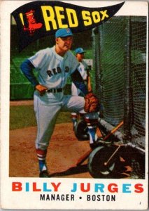 1960 Topps Baseball Card Billy Jurges Manager Boston Red Sox sk10533