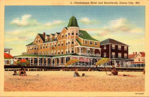 Maryland Ocean City The Plimhimmon Hotel and Boardwalk Curteich