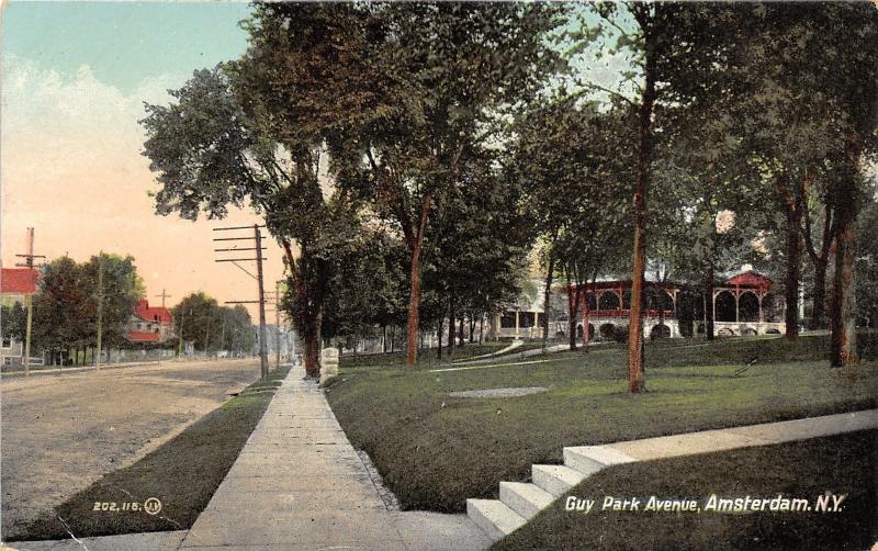 Amsterdam New York~Guy Park Avenue~Houses Along Unpaved Street~c1910 Postcard