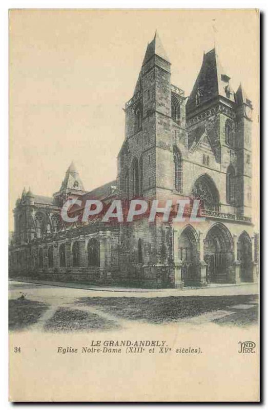 Old Postcard Grand Andely Notre Dame Church