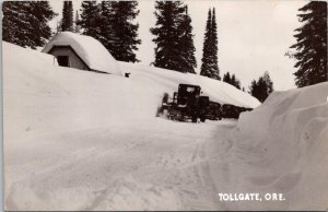 RPPC Snow Plows, Deep Snow Tollgate OR Vintage Postcard V74