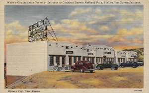 WHITE'S CITY Business Center Carlsbad Cavern National Park, NM Postcard ca 1940s