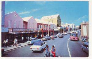 P793 vintage bermuda old cars front street view hamilton stamped