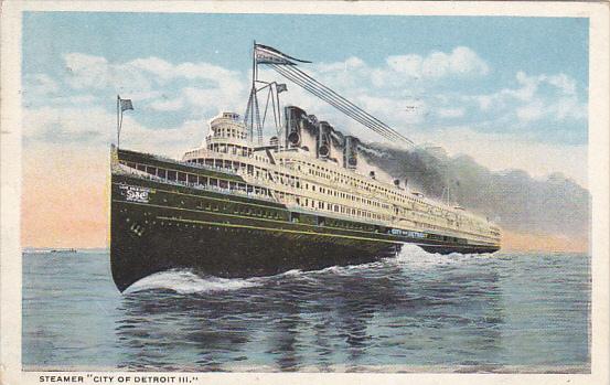 Steamer City Of Detroit III 1919 Curteich