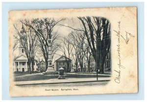 c1910 Court Square Springfield Massachusetts MA Posted Antique Postcard