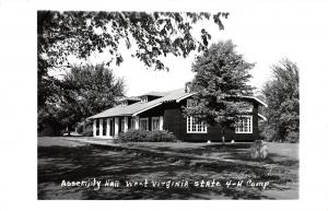 PARSONS WV STATE 4H CAMP HORSESHOE ASSEMBLY HALL REAL PHOTO POSTCARD c1960s