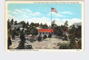 ANTIQUE POSTCARD NATIONAL STATE PARK WYOMING HARRY P HYNDS BOY SCOUT LODGE