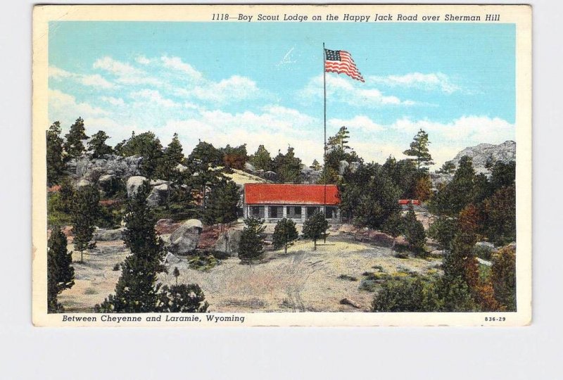 ANTIQUE POSTCARD NATIONAL STATE PARK WYOMING HARRY P HYNDS BOY SCOUT LODGE