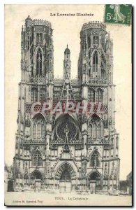Postcard Old Lorraine Toul Illustree the Cathedral
