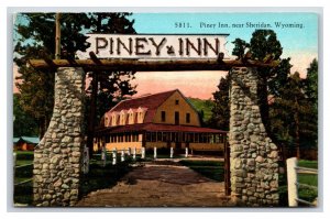 Piney Inn Sheridan Wyoming WY UNP DB Postcard B18